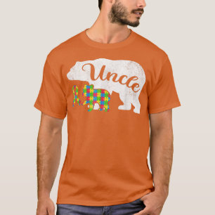 Funny Autism Bear Uncle Shirts, Mens Autism Awaren T-Shirt