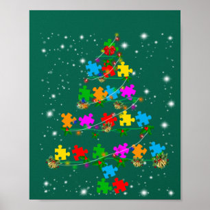 Funny Autism Christmas Tree Tee Ornament Decor Gif