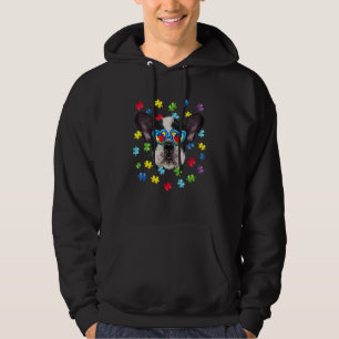 Funny Autism French Bulldog Dog Puzzle Sunglasses  Hoodie