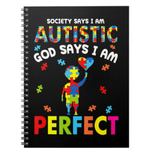 Funny Autism quotes "Society Says I'm Autistic, Go Notebook