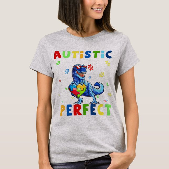 Funny Autism quotes "Society Says I'm Autistic, Go T-Shirt (Front)