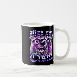 Funny autism rizz em with the tism autistic raccoo coffee mug