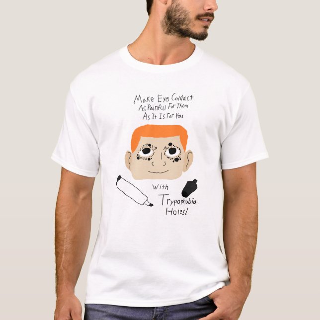 Funny Autistic Advice on Avoiding Eye Contact T-Shirt (Front)