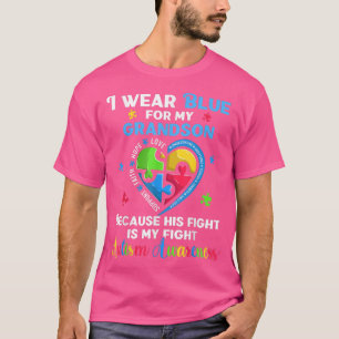 Funny Autistic Heart s, Autism Grandson Grandma Gr T-Shirt