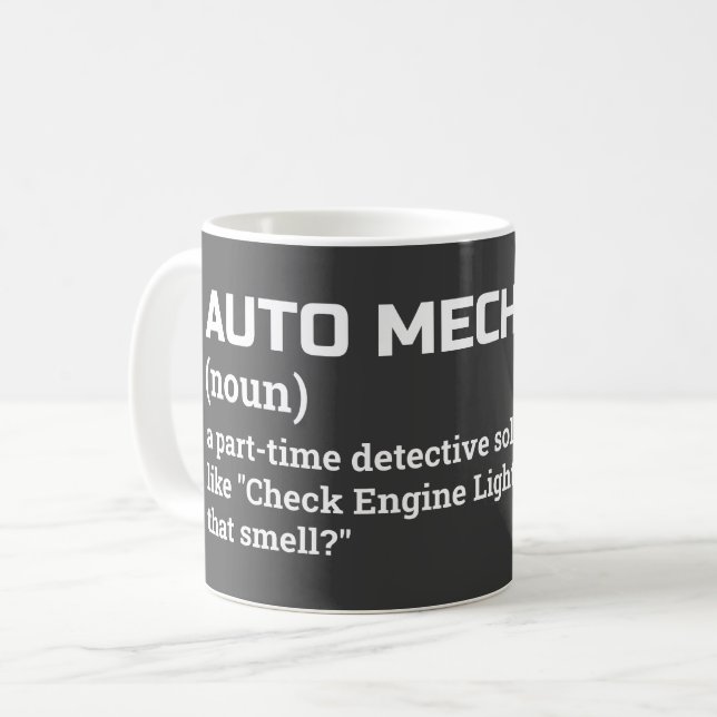 Funny Auto Mechanic Coffee Cup (Front Left)