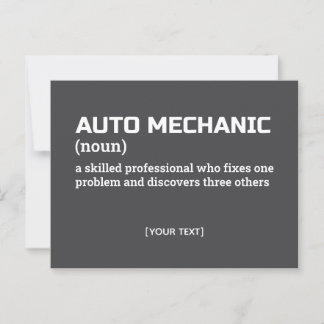 Funny Auto Mechanic Definition Postcard