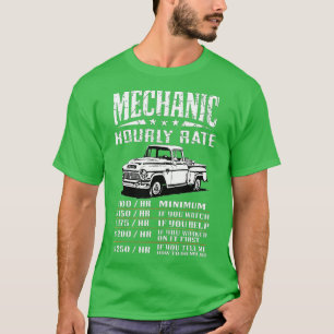 Funny Auto Mechanic Hourly Rate Gift Labour Rates  T-Shirt