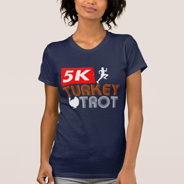 Funny Autumn Thanksgiving Turkey Trot Fall T-Shirt (Front)