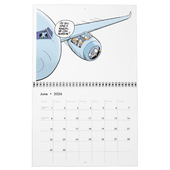 Funny Aviation Comics Calendar (Jun 2026)