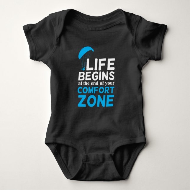 Funny Aviation Paragliding Pilot Baby Bodysuit (Front)