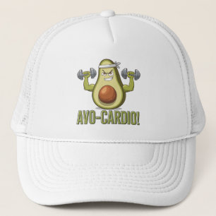 Funny Avo-Cardio Avocado Fitness Design Trucker Hat