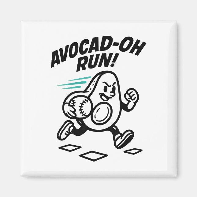 Funny Avocad-oh Pun Run Avocado Sell Meme Softll  Magnet (Front)