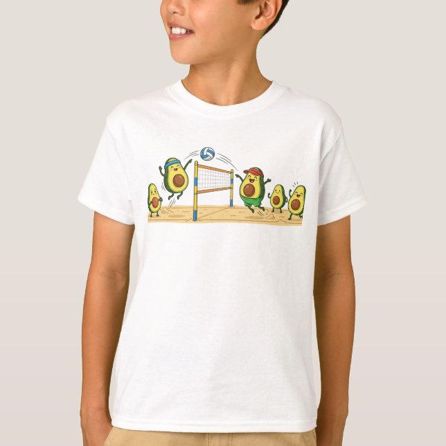 Funny Avocado Beach Volleyball Pun T-Shirt (Front)