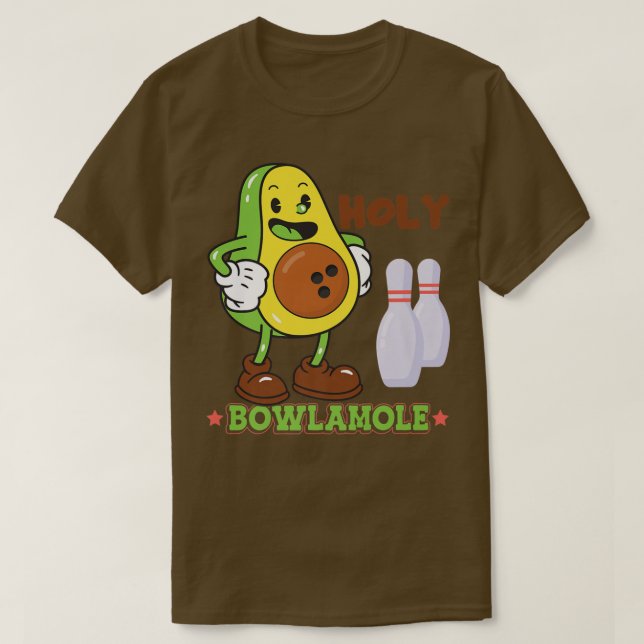Funny Avocado Bowler Bowling T-Shirt (Design Front)