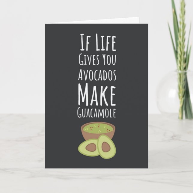 Funny Avocado Cards Fruit Guacamole Modern Trendy (Front)