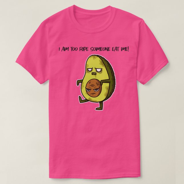 Funny Avocado Cartoon T-Shirt (Design Front)