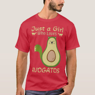 Funny Avocado Cat Vegan Just a Girl Who Loves Avog T-Shirt