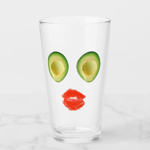 Funny Avocado Face Red Green 4Michelle Glass