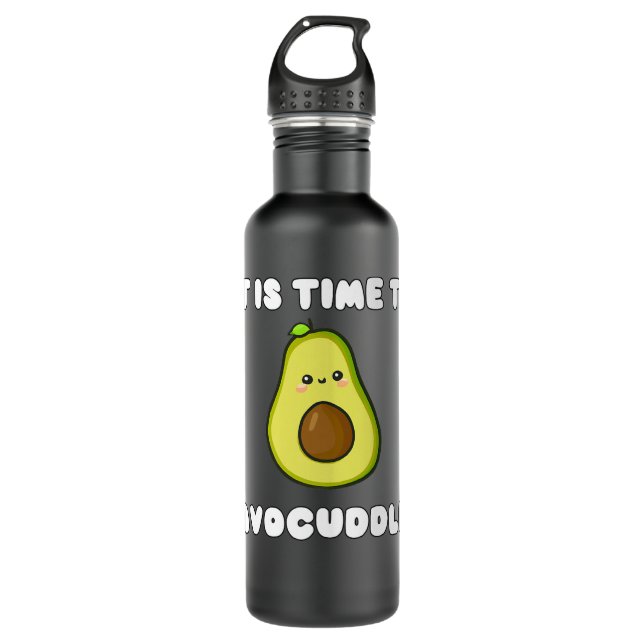Funny Avocado Its Time To Avocuddle Cute Avocado g 710 Ml Water Bottle (Front)