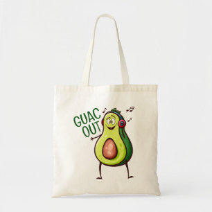 Funny Avocado Music Headphones Tote Bag