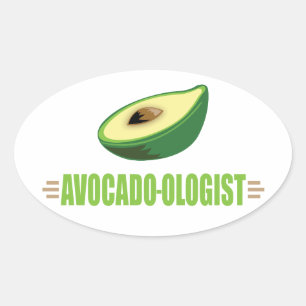 Funny Avocado Oval Sticker