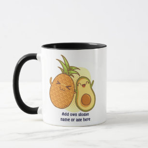 Funny Avocado Pineapple Best Friends BFF Kawaii Mug