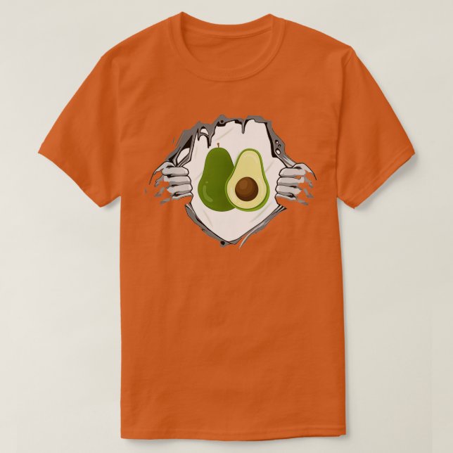 Funny Avocado Ripped Shirt Classic TShirt (Design Front)