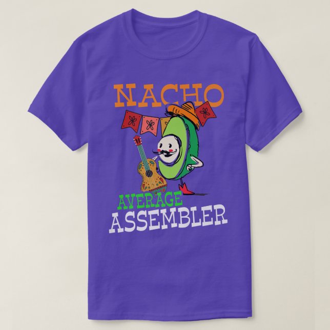 Funny Avocado Sombrero Fiesta Nacho Average Assemb T-Shirt (Design Front)