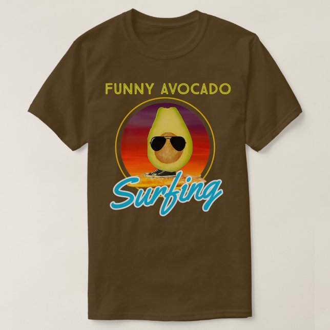 Funny avocado surfing 68 T-Shirt (Design Front)