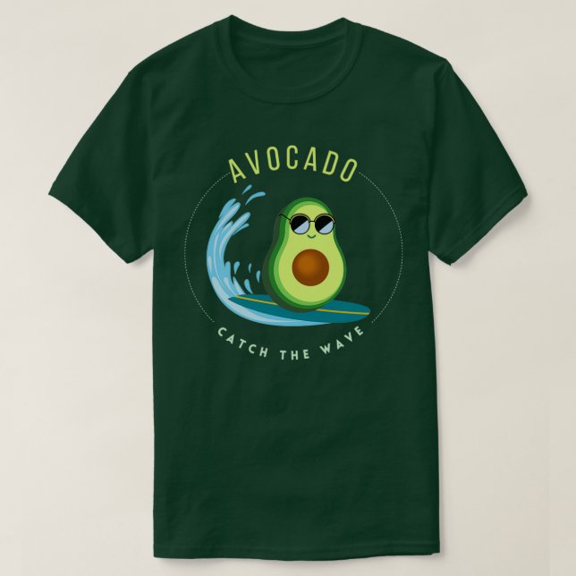 Funny avocado surfing avocado catch the wave Class T-Shirt (Design Front)