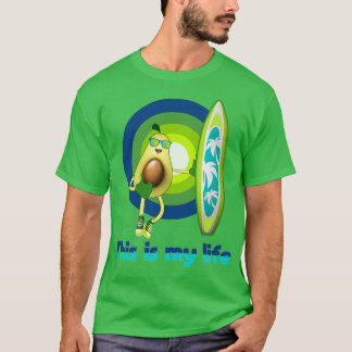 funny avocado surfing funny t I love this fruit T-Shirt