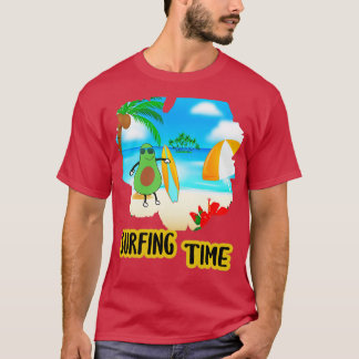 Funny Avocado Surfing Gift For Vegan T-Shirt