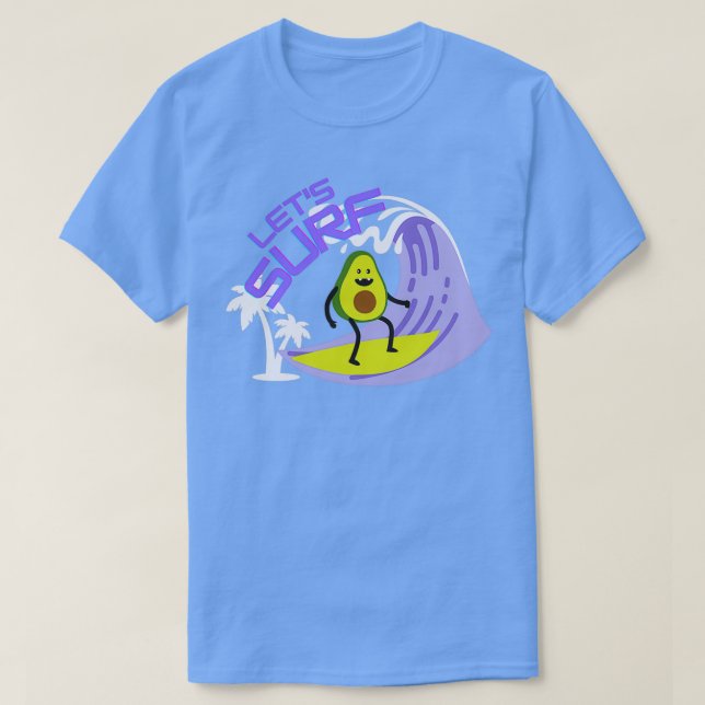 funny avocado surfung T-Shirt (Design Front)