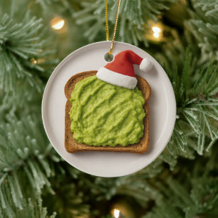 Funny Avocado Toast – Personalised Xmas Gift Ceramic Tree Decoration