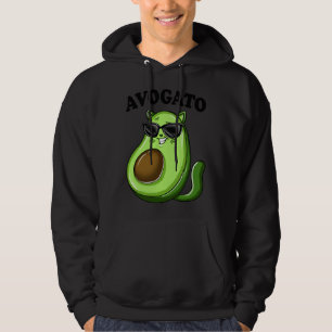 Funny Avogato Cool Glasses Teens Avocado Cat Women Hoodie