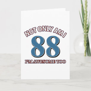 Funny awesome at 88 birthday designs card