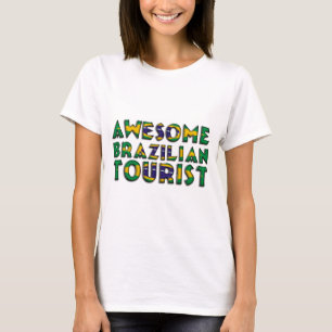 Funny Awesome Brazilian Tourist Flag Typography T-Shirt