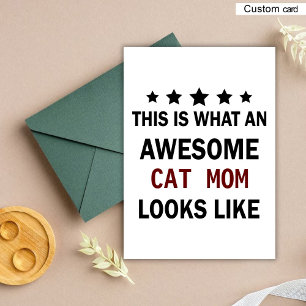 Funny Awesome Cat Mum / Cat Lover Trendy Holiday Card