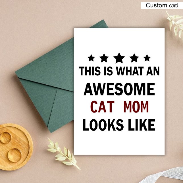 Funny Awesome Cat Mum / Cat Lover Trendy Holiday Card (Funny Awesome Cat Mom / Cat Lover Trendy Holiday Card)