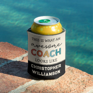 Funny Awesome Coach Personalised Best Coach Can Cooler