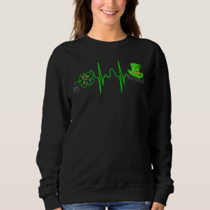 Funny Awesome Heartbeat Shamrock Irish I Love Phot Sweatshirt