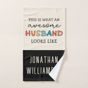 Funny Awesome Husband Gifts   Best Husband Ever Hand Towel