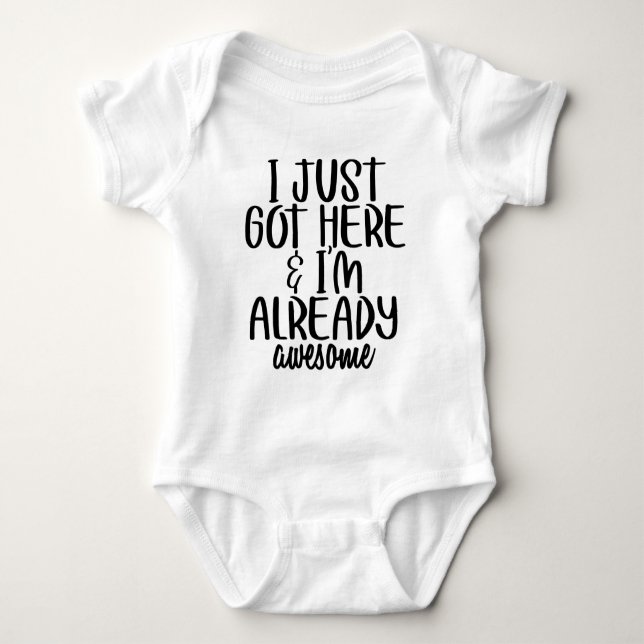 funny awesome word art unisex baby bodysuit (Front)