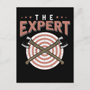 Funny Axe Throwing Expert Hatchet Woodworker Postcard