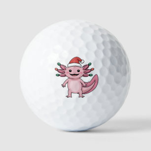 Funny Axolotl Christmas Santa Hat Xmas Outfit Golf Balls
