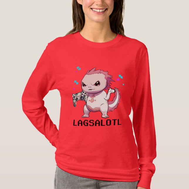 Funny Axolotl Gamer Lag T-Shirt (Front)