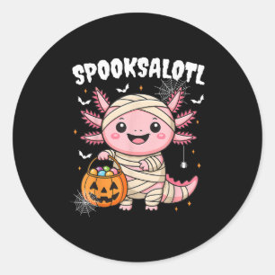 Funny Axolotl Halloween Shirt For Kids Boys Girls Classic Round Sticker