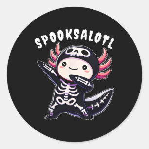 Funny Axolotl Halloween Shirt For Kids Boys Girls  Classic Round Sticker