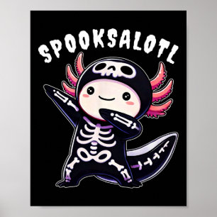 Funny Axolotl Halloween Shirt For Kids Boys Girls Poster