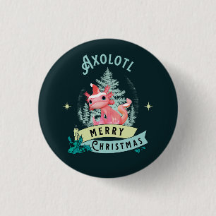Funny Axolotl Merry Christmas 3 Cm Round Badge